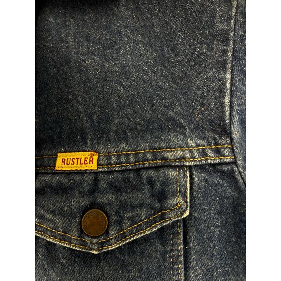 Rustler Denim Classic Trucker Style Jacket Size Medium - Picture 5 of 9